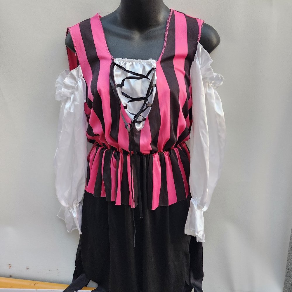 Large Pink/Black/White Sexy Pirate Outfit